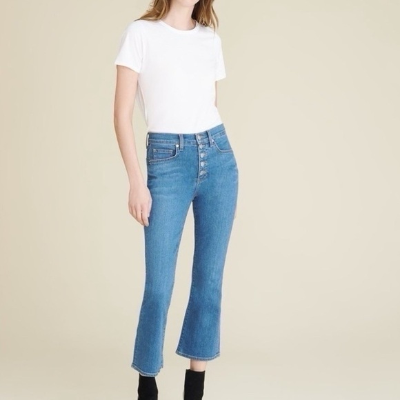 Veronica Beard Denim - Veronica Beard Carly High-Rise Button Fly Kick-Flare Jeans Blue Women’s Size 24